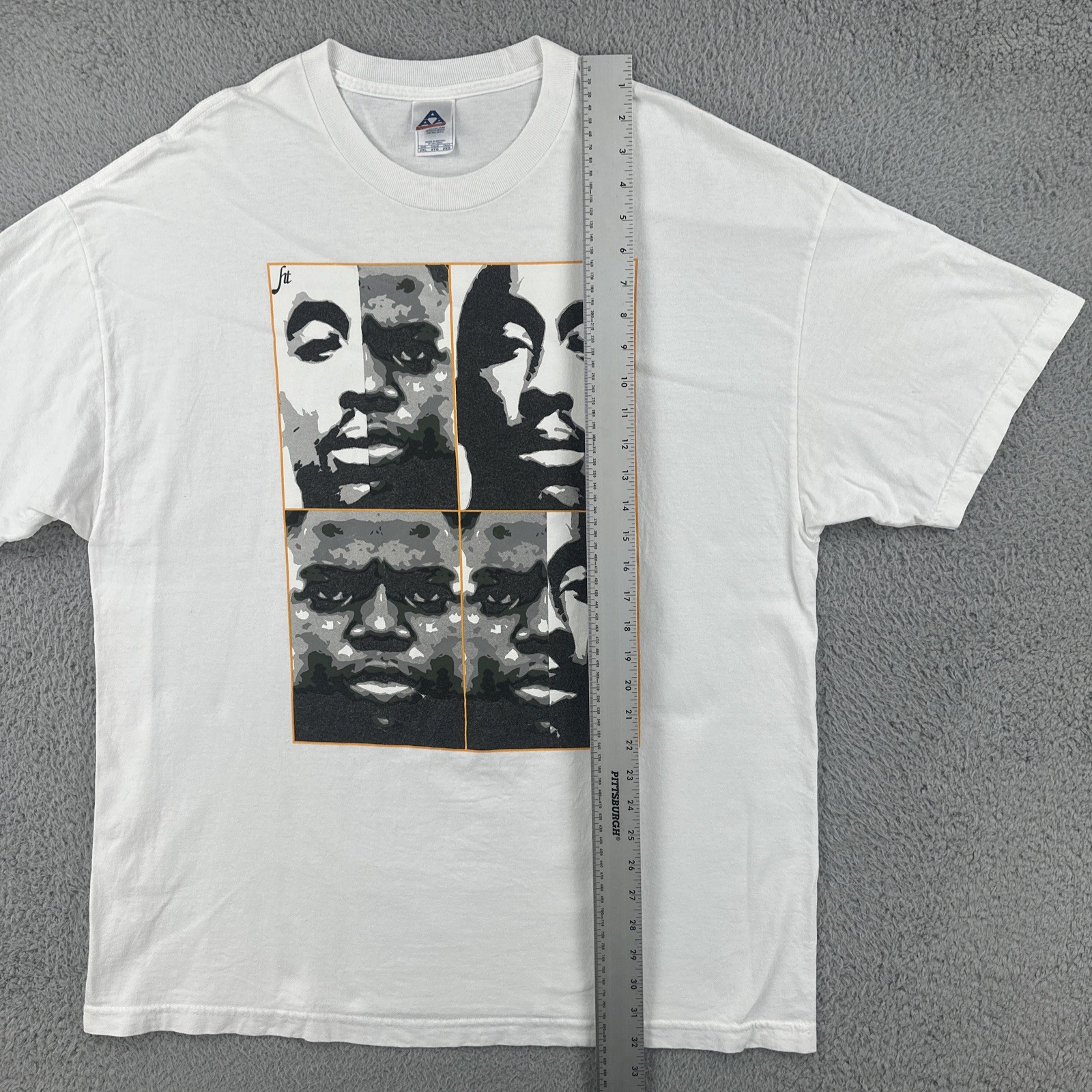 Vtg Alstyle Y2K Mens 2XL White T Shirt Tupac Notorious BIG Portrait Art Rap Tee