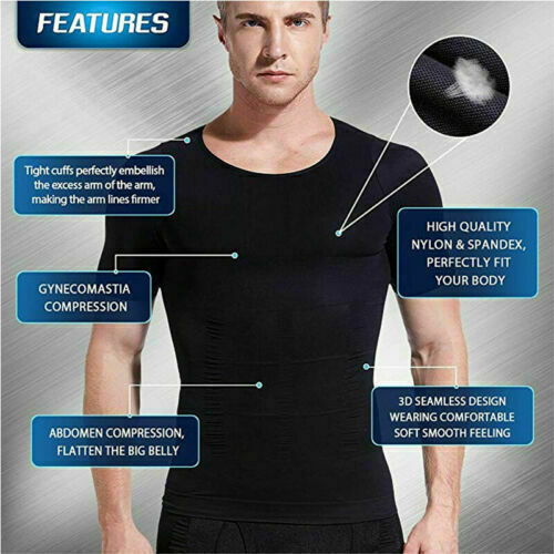 Men’s Toning Vest Compression Shirt Tank Gynecomastia Belly Control Body Shaper