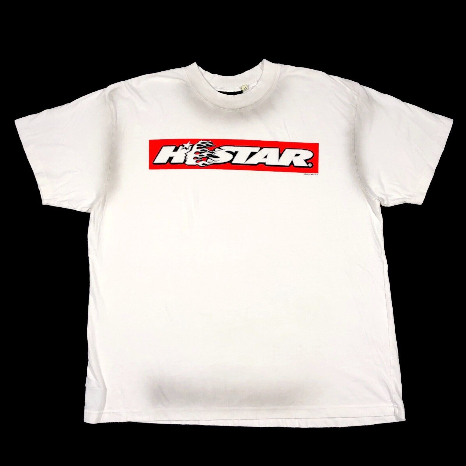 Hellstar Red White Box Logo Tee T Shirt Size XL Streetwear Designer B2