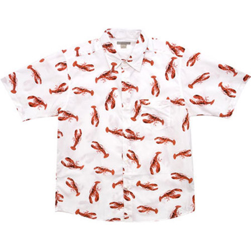 Seinfeld Cosmo Kramer Lobster Cabana Vacation Button Down Shirt White