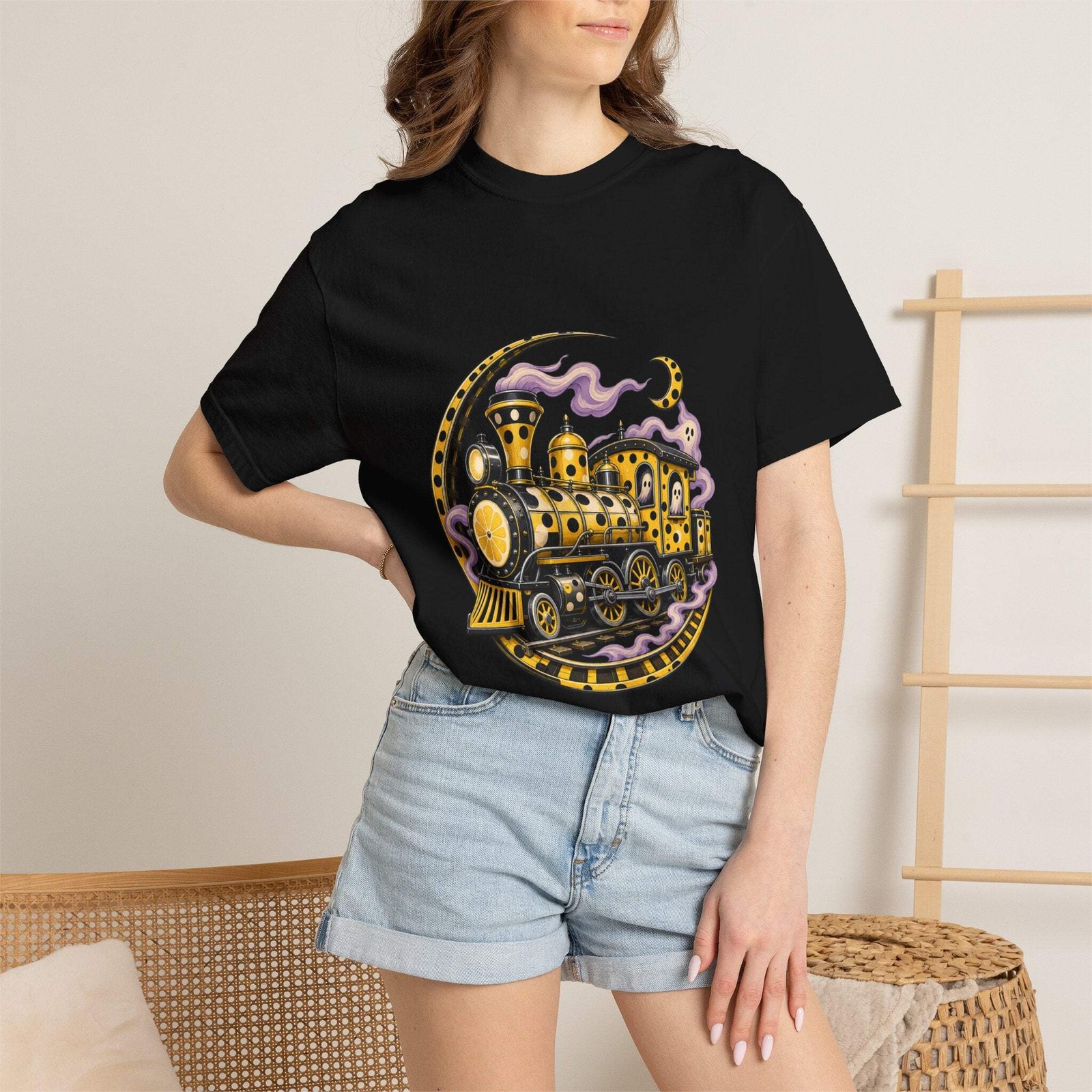 Polka Dot Lemon Phantom Train Graphic Tee