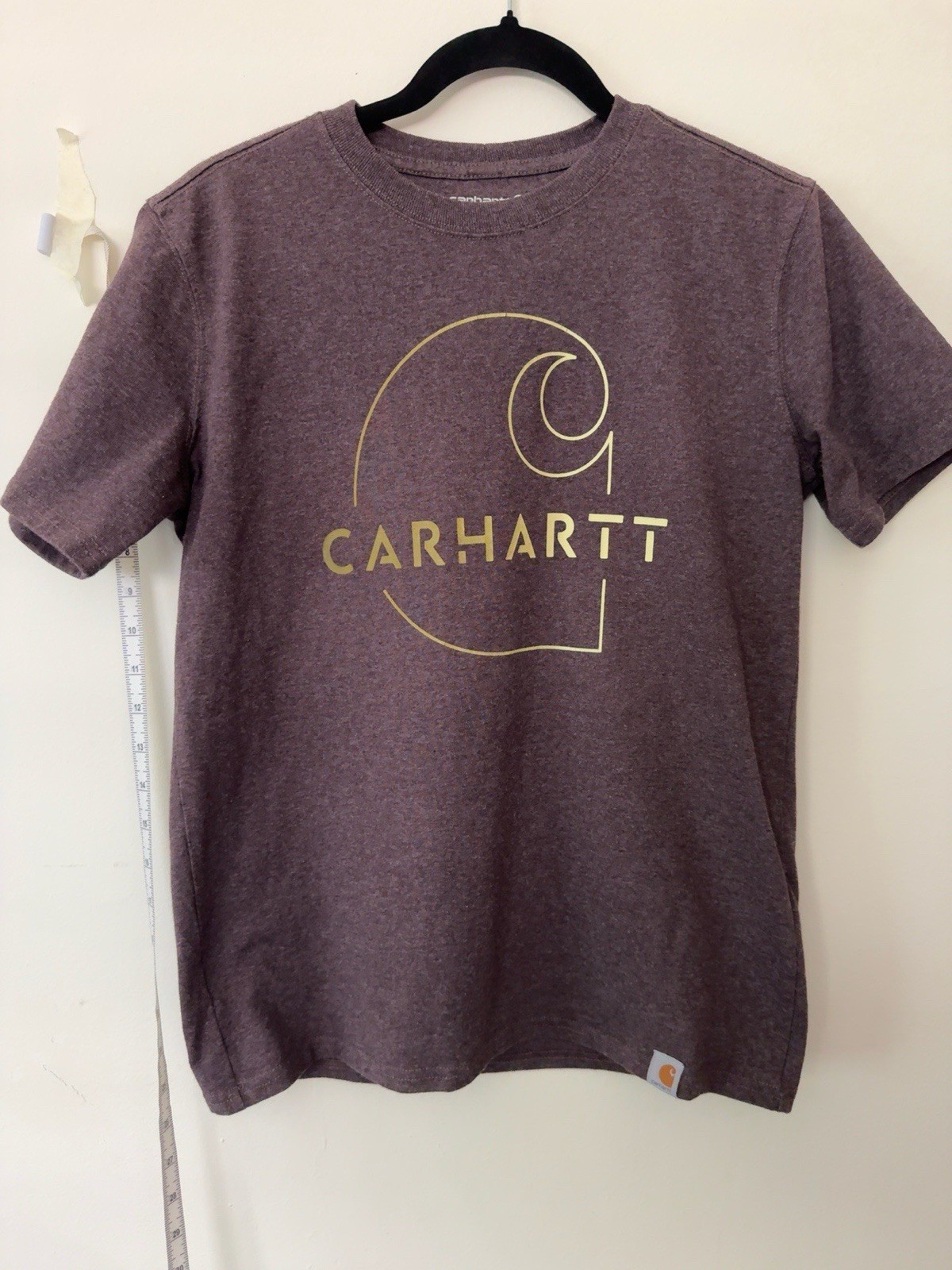 Carhartt Loose Fit Graphic Logo T-Shirt Brown Heather Size XS Made in Guatemala