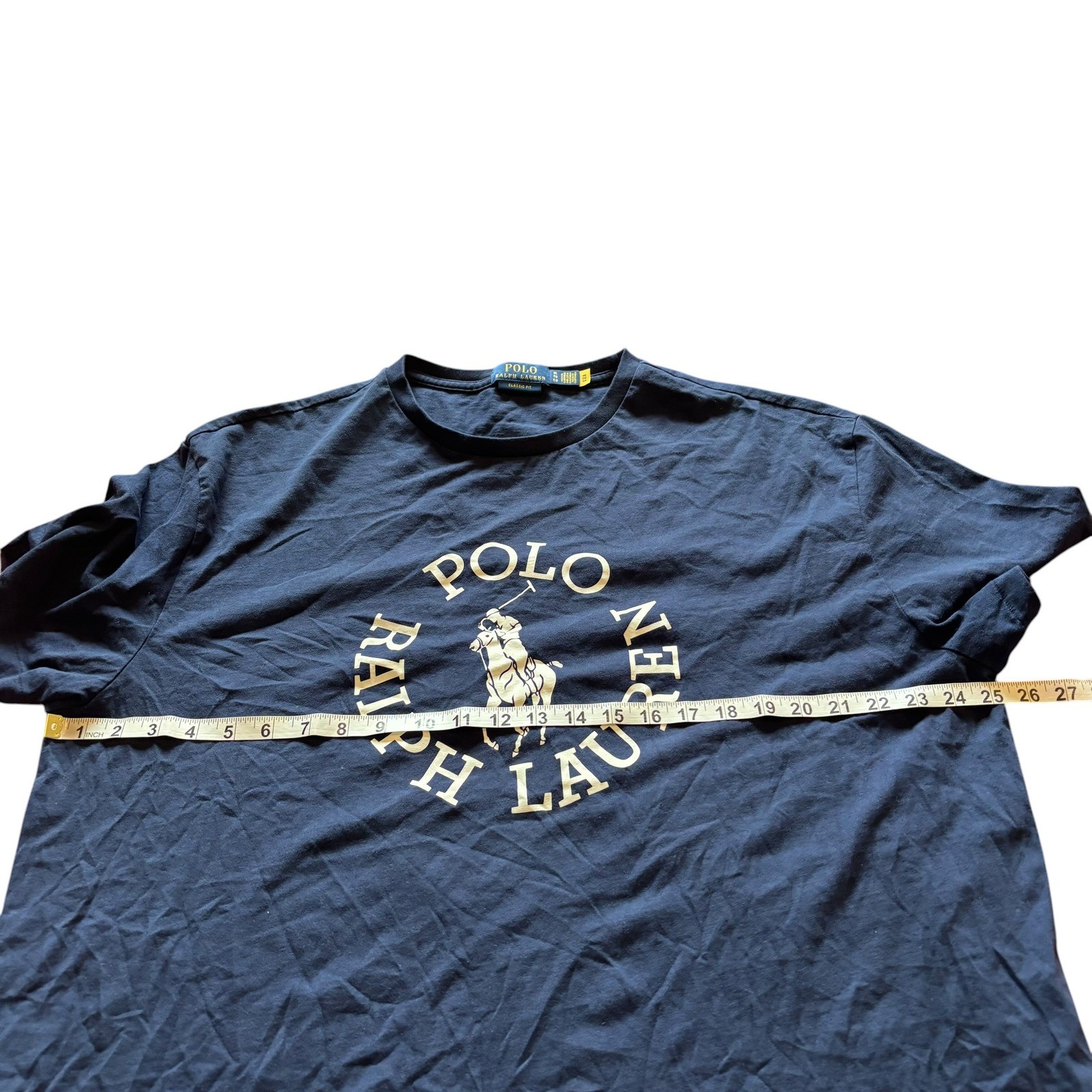 Polo Ralph Lauren Mens XL Classic Fit Navy Blue Big Pony Graphic T-Shirt Cotton