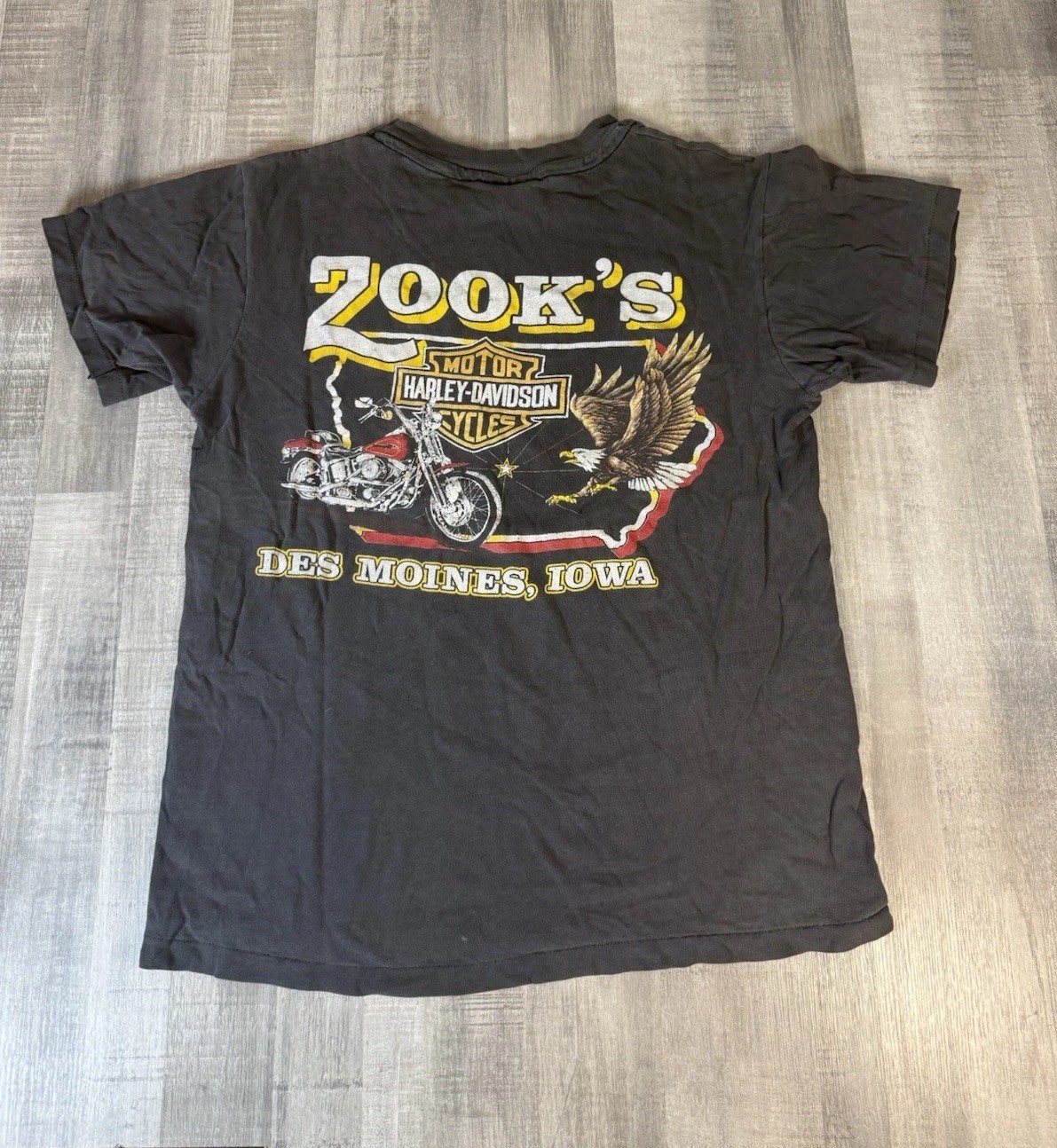 Vintage 1986 Harley Davidson Eagle Milwaukee Iron Biker Americana Mens MEDIUM