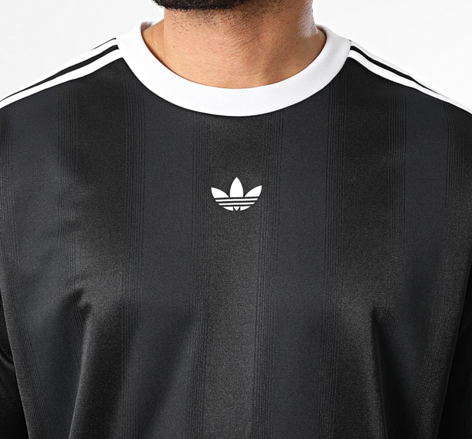RARE! NEW MEN’S ADIDAS ORIGINALS TREFOIL JACQUARD SHIRT ~SIZE LARGE #JW587 BLACK