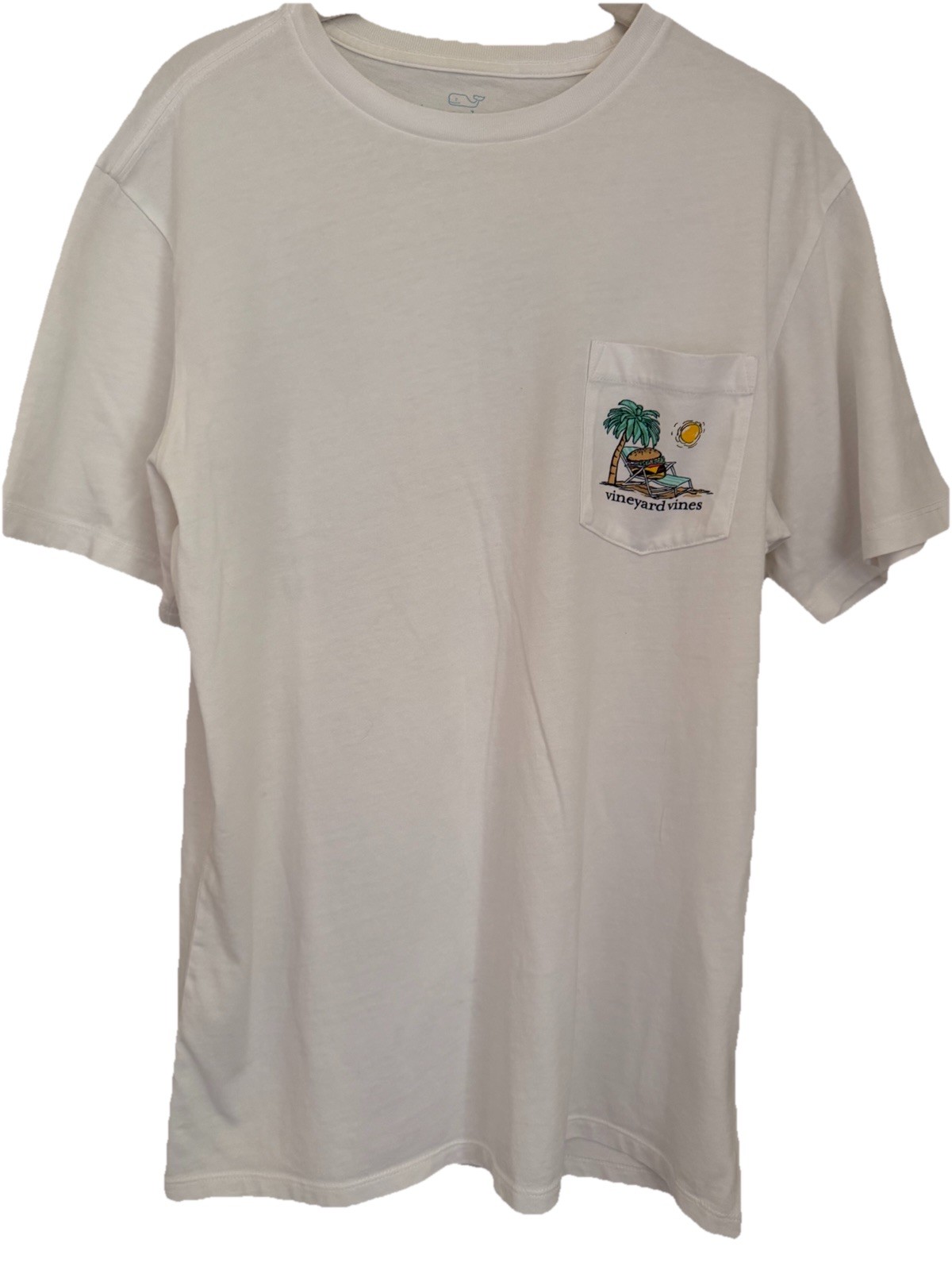 Vineyard Vines Men’s White ‘Suns Out Buns Out’ Graphic Pocket Tee Size S