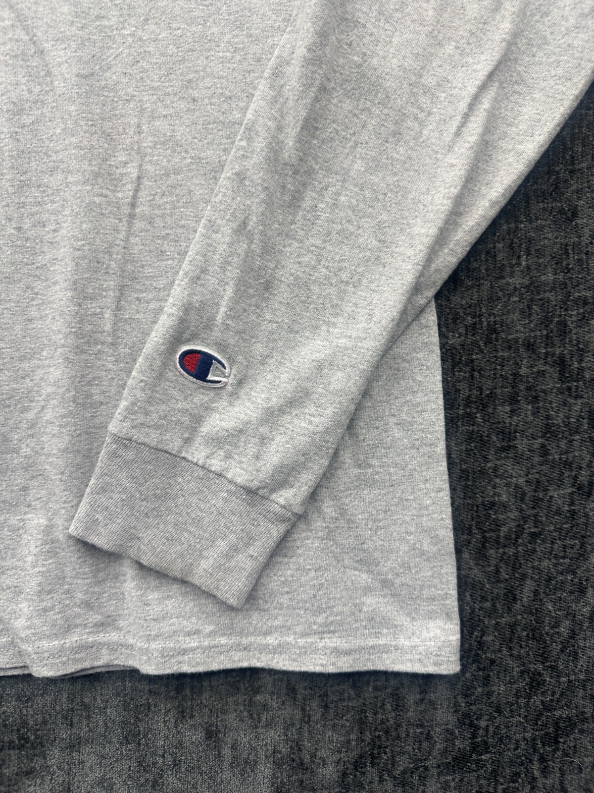 Champion Authentic Athletic Shirt Mens M Heather Gray Script Logo Standard Fit