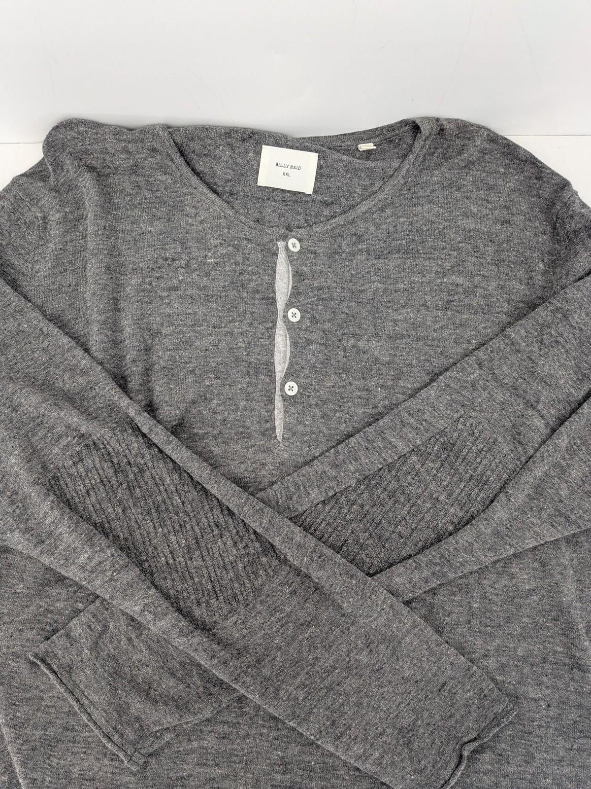 Billy Reid Henley Long Sleeve Shirt Lightweight Knit Minimalist Quiet Luxury XXL