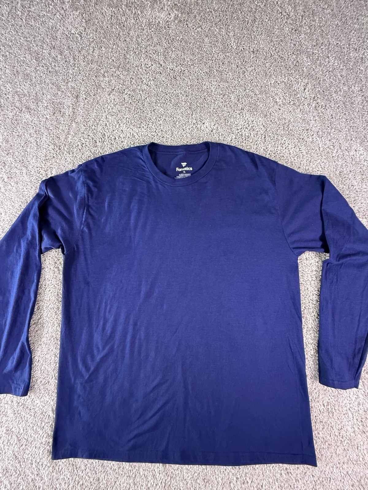 Fanatics X-Large Mens Blue Shirt Blank Custom Long Sleeve Athletic Casual Tee