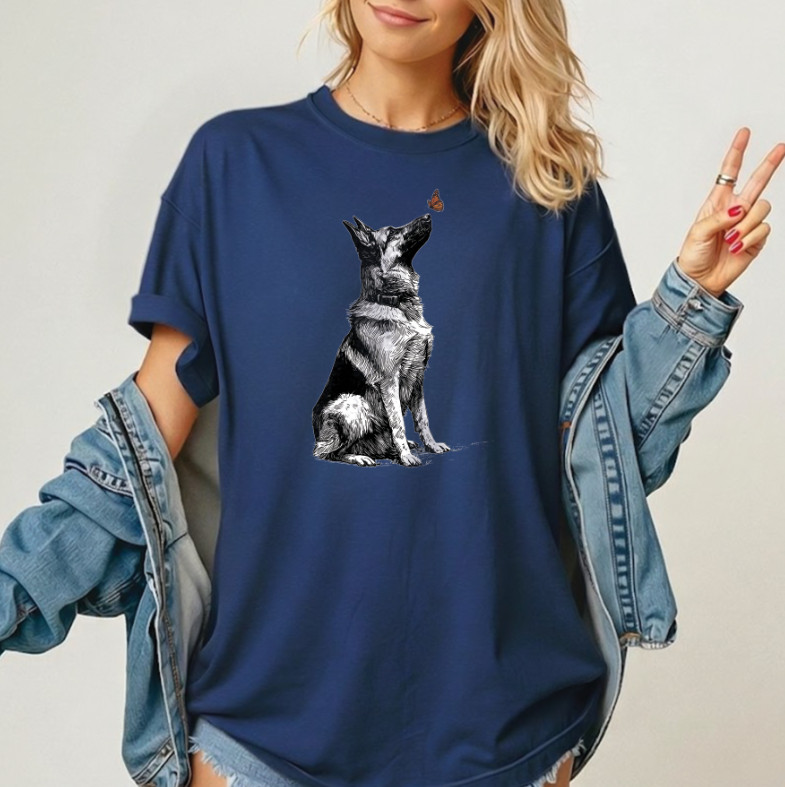 German Shepherd Butterfly Dog Lover Comfort T-Shirt