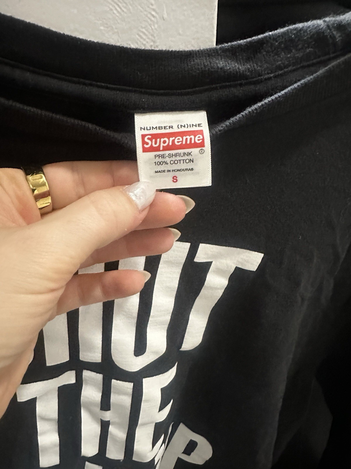 2025 Supreme x Number (N)ine – Shut Up Tee – Black – FW25T8