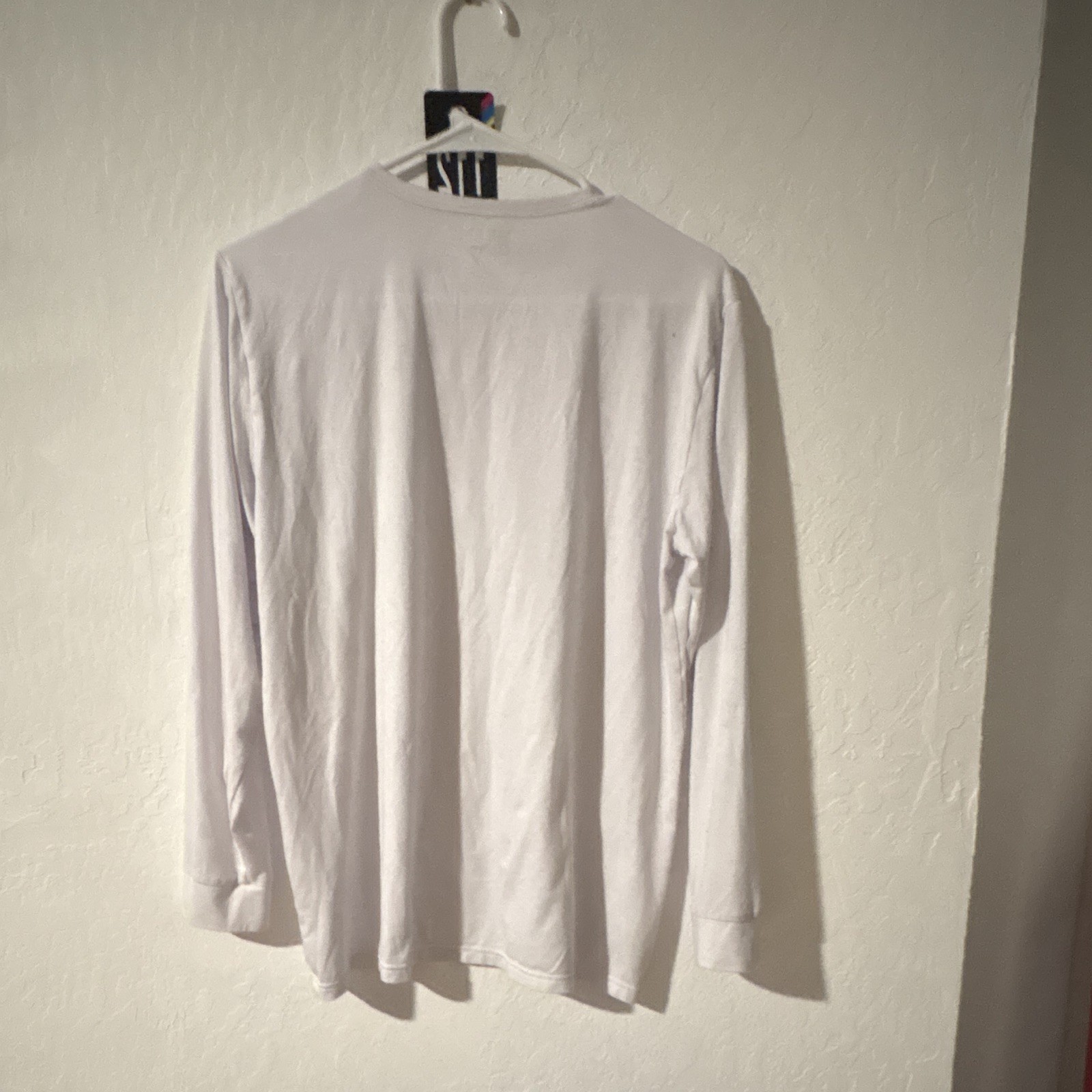 Gildan White Solid Crewneck Cotton Knit Long Sleeve T-Shirt Men 2XL