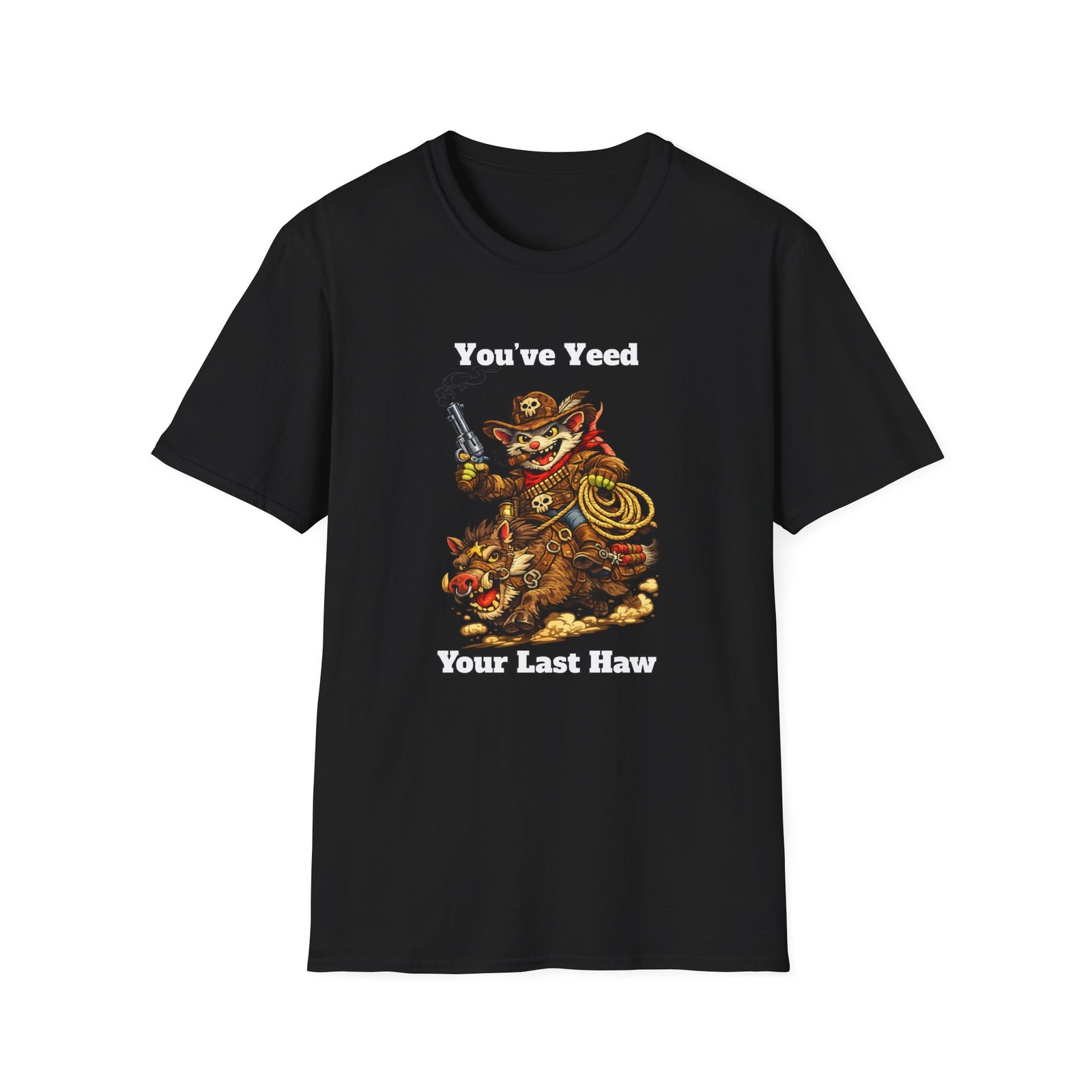 Cowboy Bandit Design T-Shirt | Western Outlaw Illustration