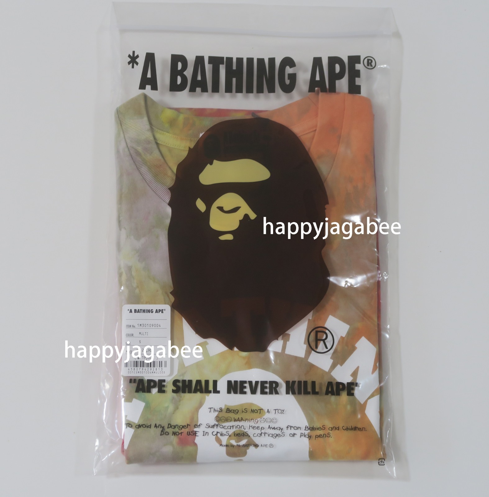A BATHNIG APE Men’s TIE DYE COLLEGE RELAXED FIT TEE 1M30109004