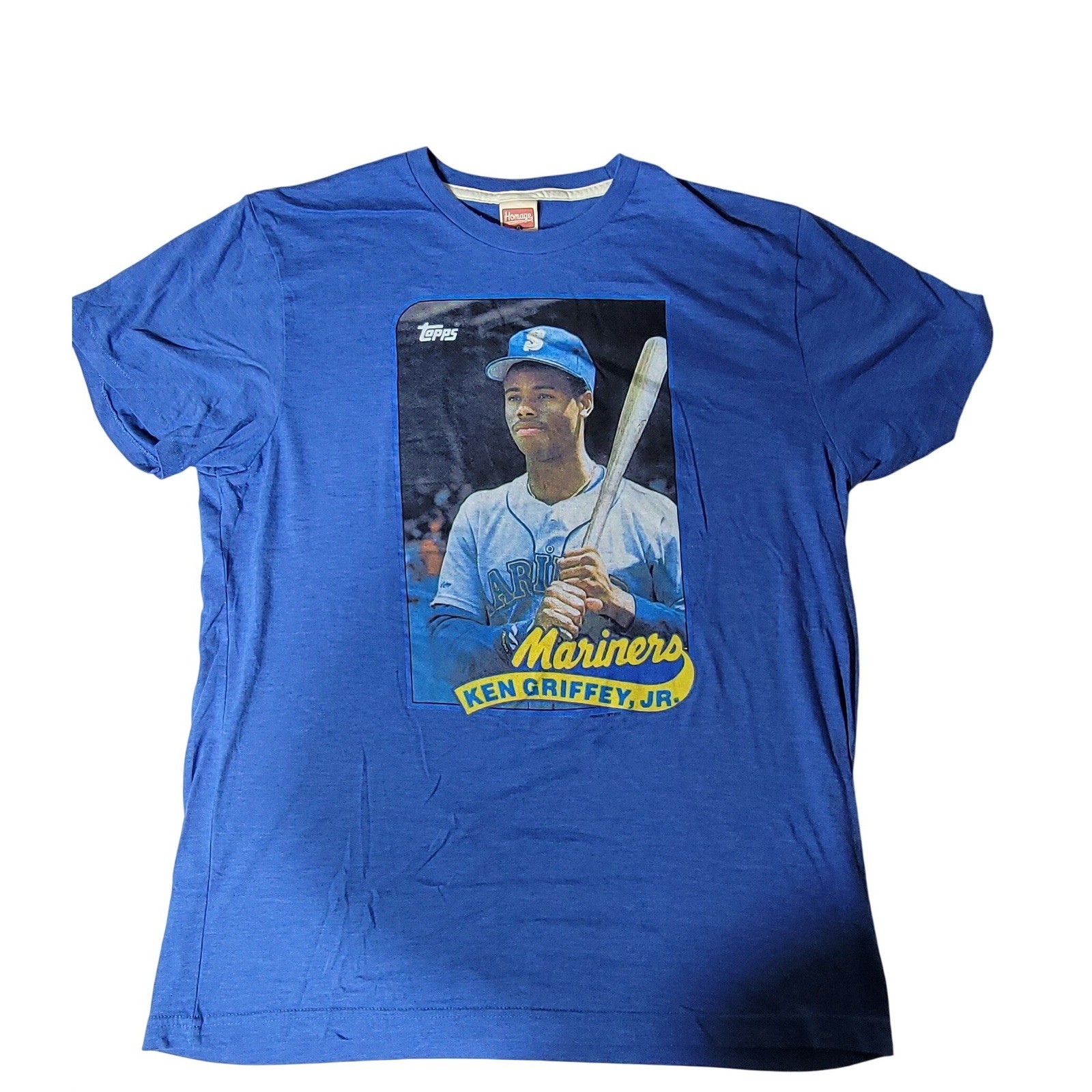 Homage Topps Ken Griffey Jr Seattle Mariners Blue Graphic T-Shirt Mens XL