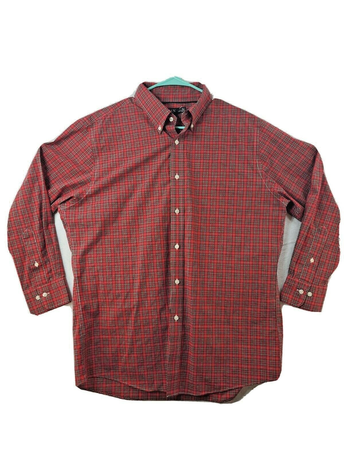 Lauren Ralph Lauren Mens XL Red Plaid Slim Fit Long Sleeve Button Up Shirt
