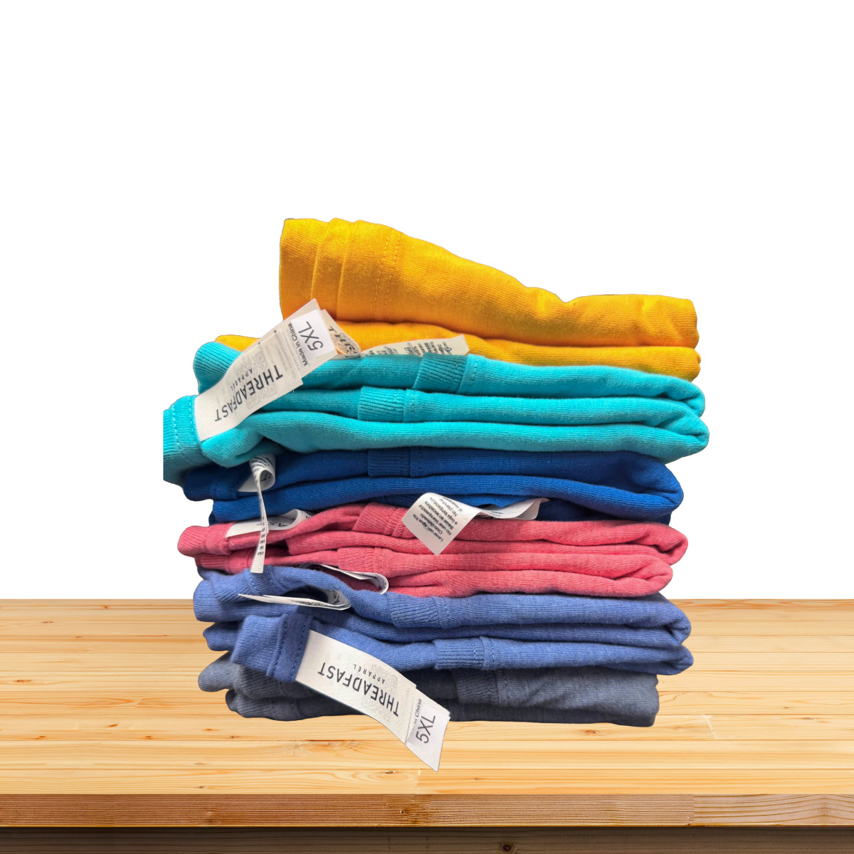 6 Pack 5XL Threadfast T Shirts Blank Tees Bulk Lot Plus Size Big and Tall