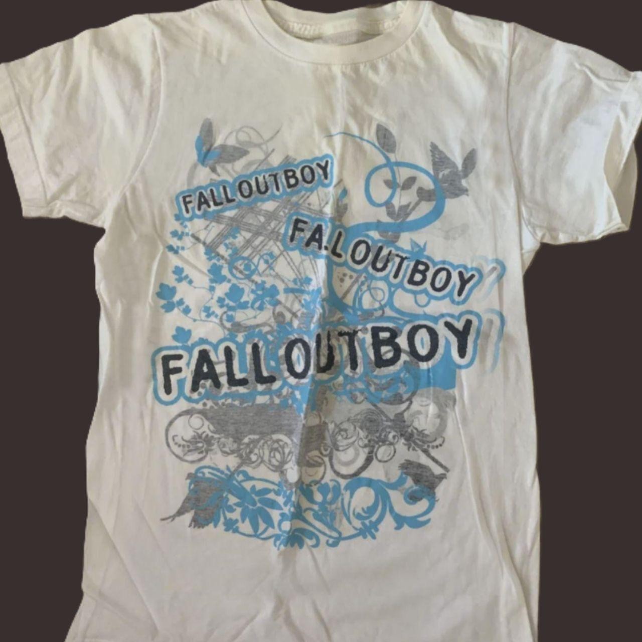 Fall out boy rock band tour white tee shirt VK09758