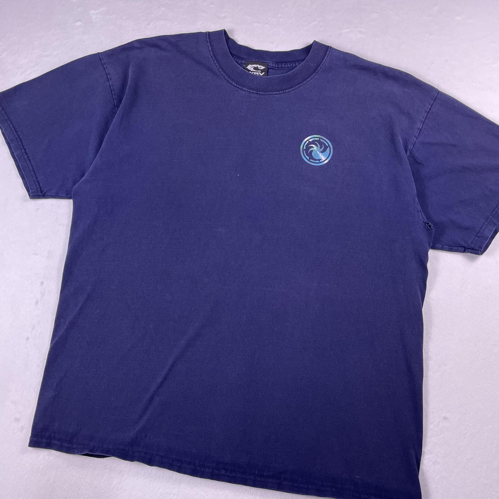 Vtg Y2K WRV Surf Tee XL Wave Riding Vehicles Dolphin Logo Beach Skate Board USA