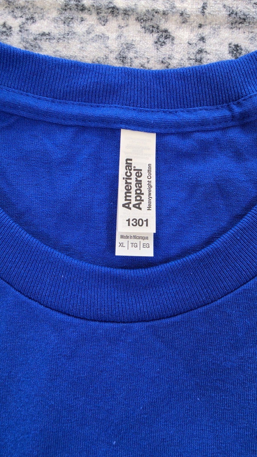 American Apparel 1301 Heavyweight Cotton T-Shirt Blue XL New Without Tags