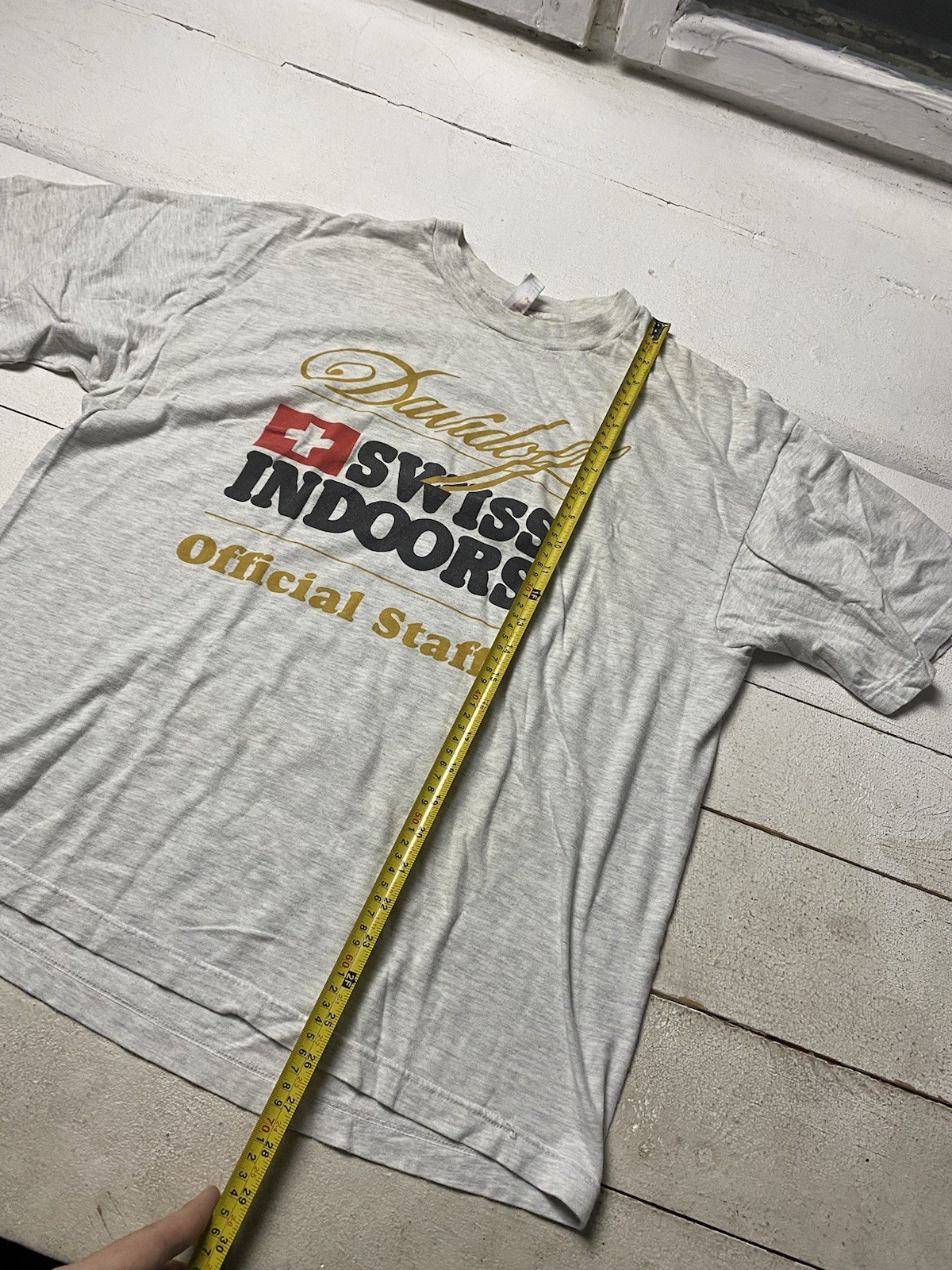 2001 Davidoff Swiss Indoors Hanes Gray T Shirt Mens Xl Sz Unique
