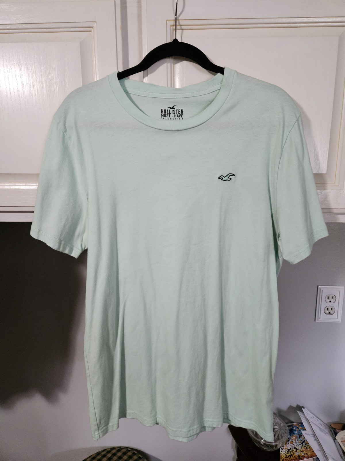 Hollister Men’s Must-Have Logo Tee Shirt Mint Green And Blue Bundle Size Large