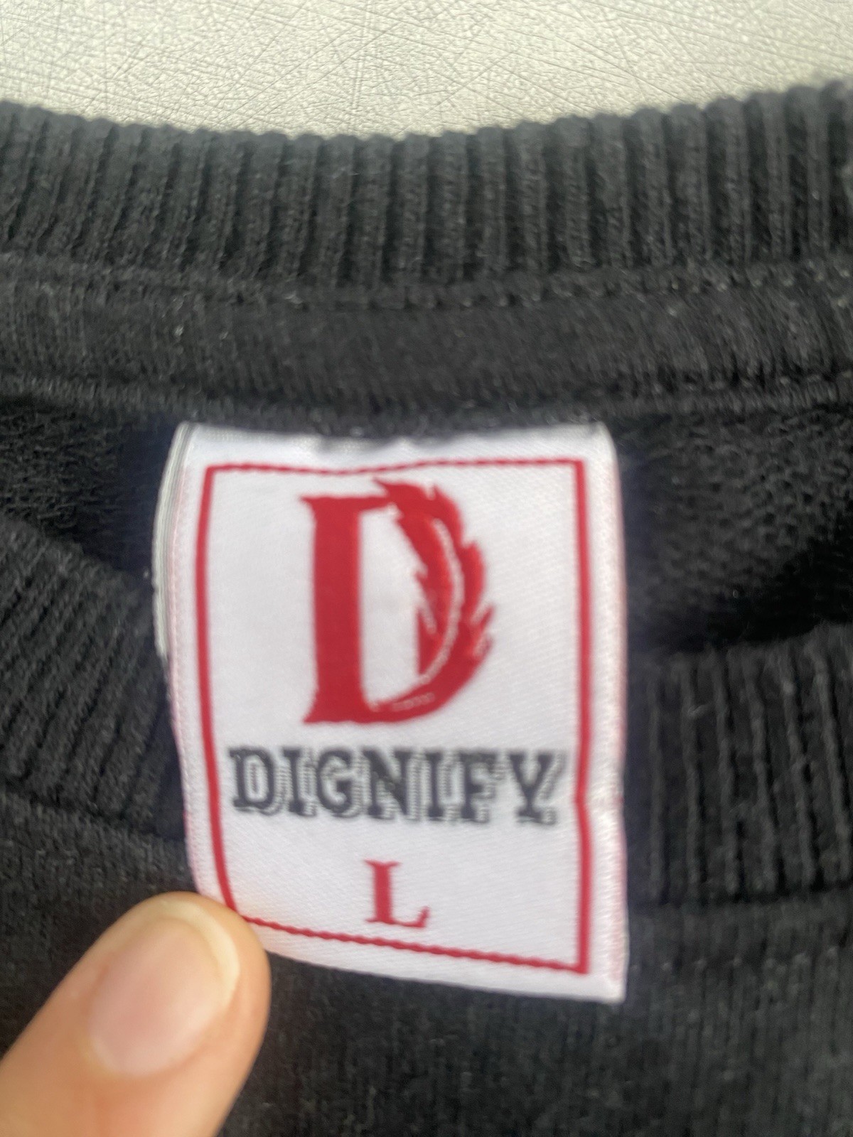 Dignify Men’s Graphic Print Crew Neck Cotton Knit T-Shirt Black Size L
