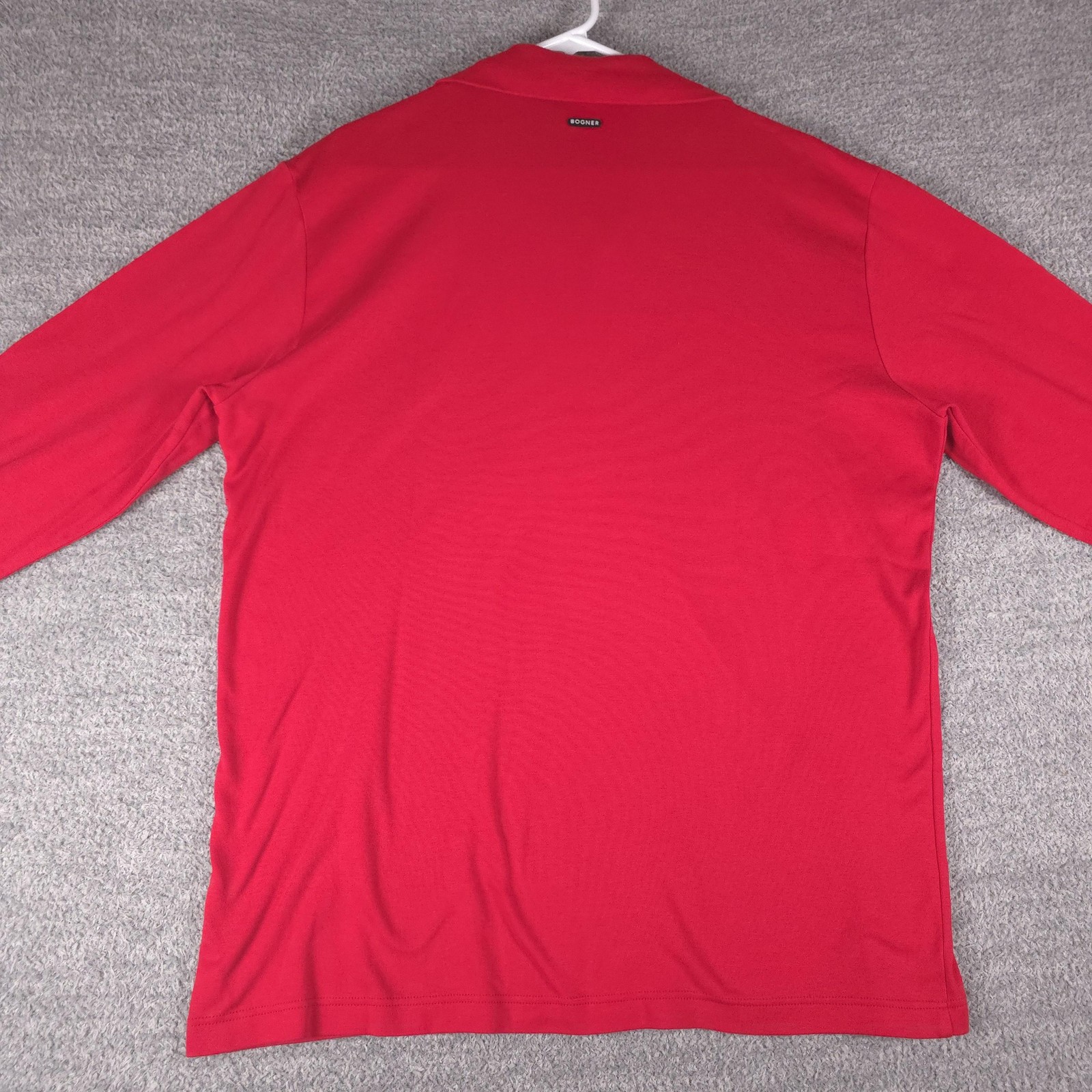 Bogner Shirt Mens 2XL Red Mock Neck 1/2 Zip Long Sleeve Cotton USA Pullover