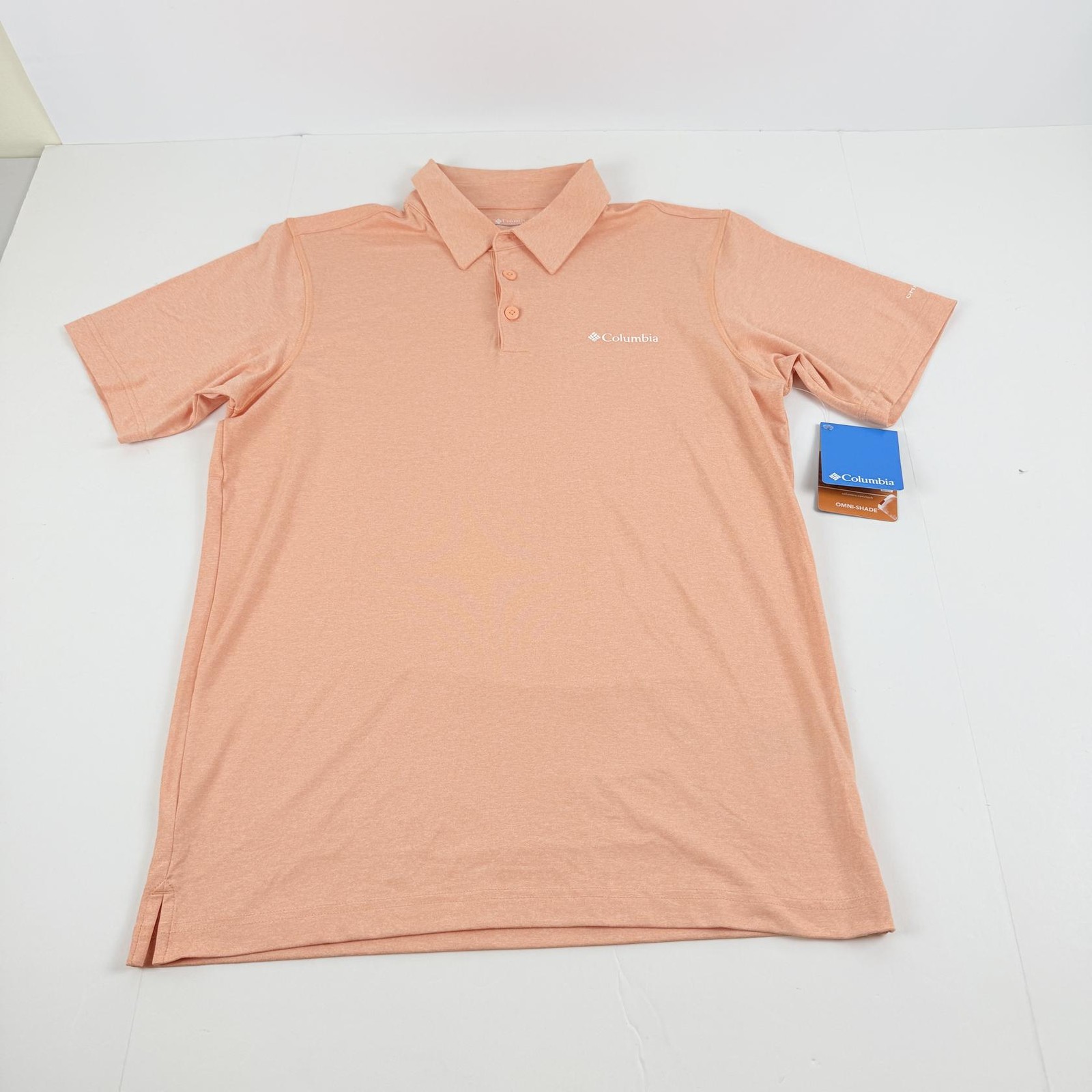 Columbia Men’s Carter Short Sleeve Performance Crest Polo – Apricot Fizz-Small