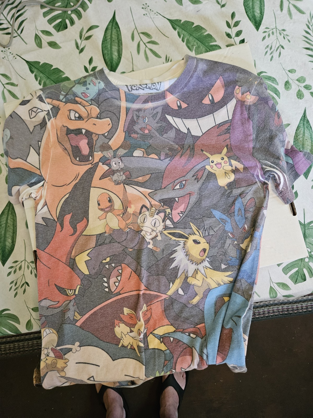 Pokémon 2015 All Over Character Print Tee Shirt Multi Size Small Retro (S)
