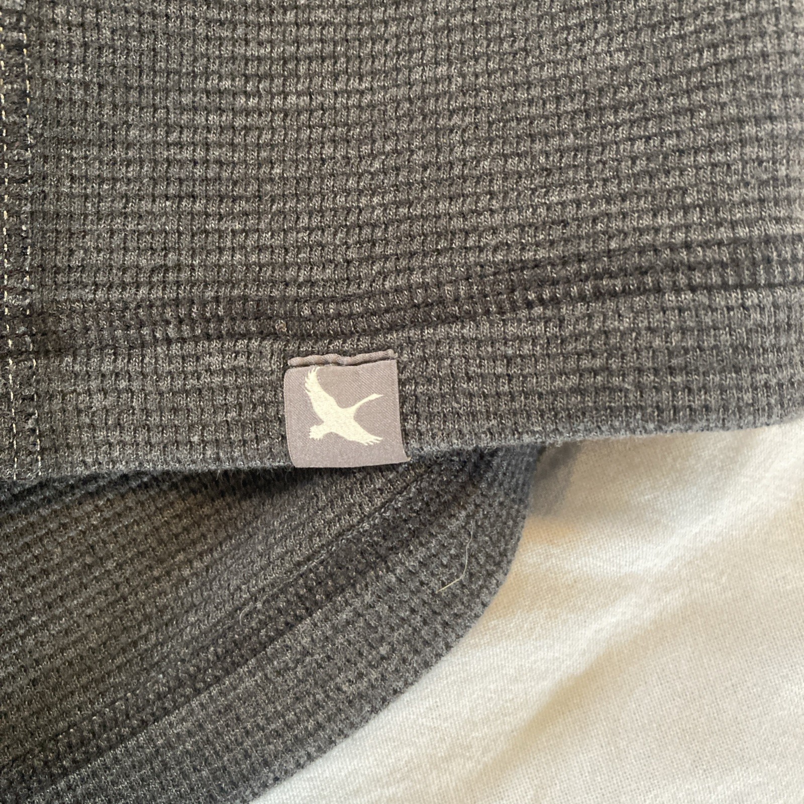 Eddie Bauer Waffle Henley Pullover Men’s Medium Black Button Long Sleeve Outdoor