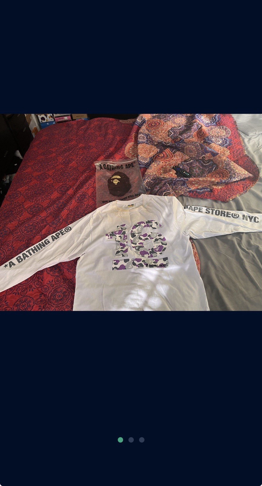 A Bathing Ape NYU 16th Anniversary Long Sleeve Graphic T-Shirt 2XL White