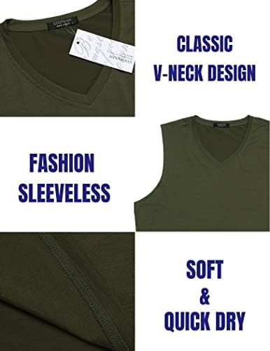 COOFANDY Men’s 3 Pack Workout Tank Tops Gym V Neck Sleeveless Tee Shirts