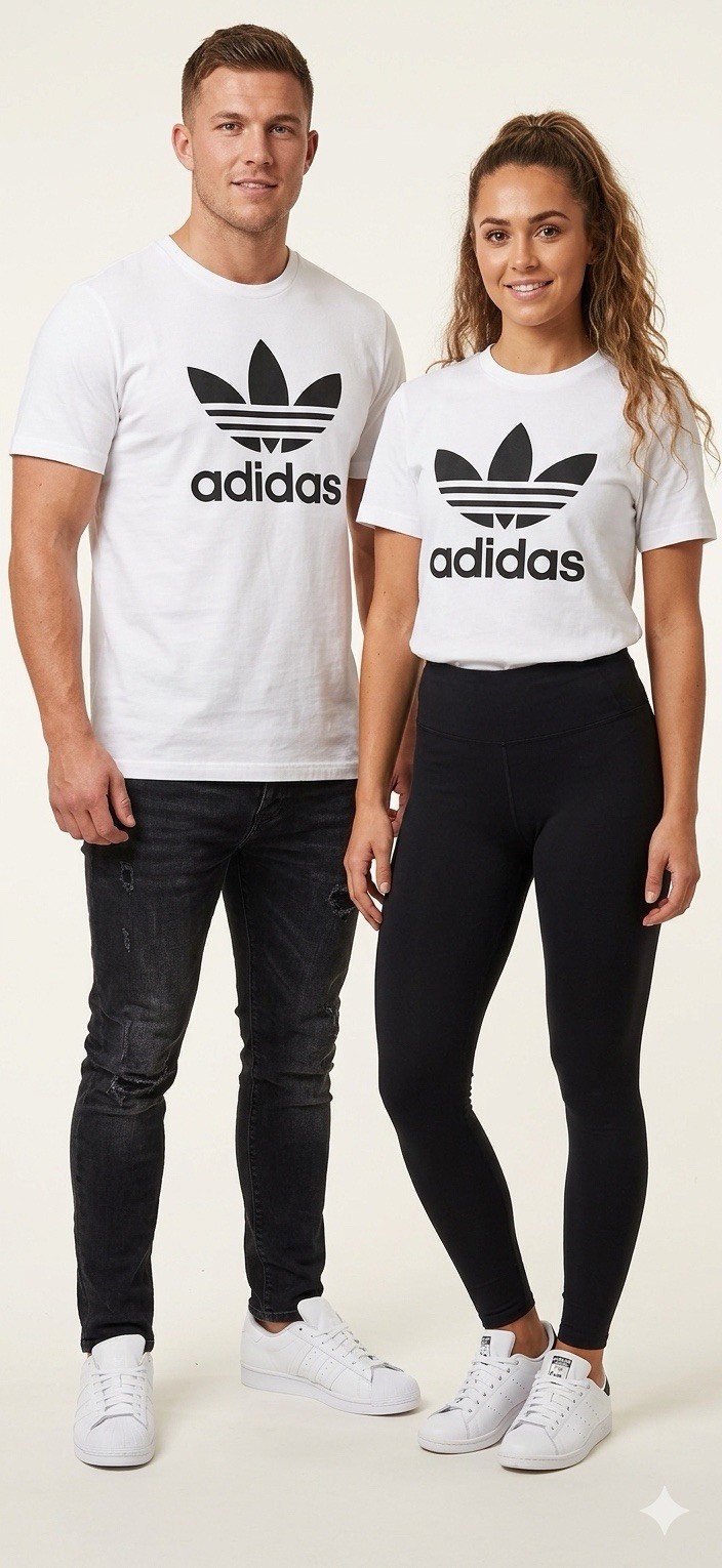 ADIDAS Vintage Trefoil Logo WHITE Regular Fit Short Sleeve T-shirt NWT