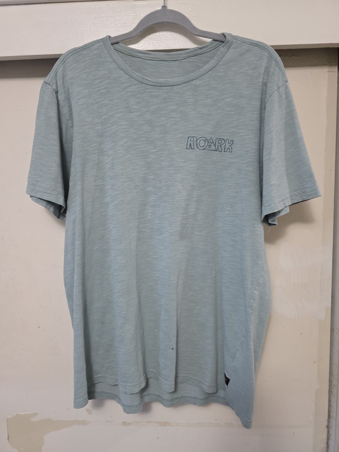 ROARK Light Heather Blue “Peace Mountain Hiker” Organic Cotton Tshirt Sz XL