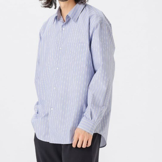 (ASK availability First) BEAMS polyester broadcloth regular collar shirt NEW