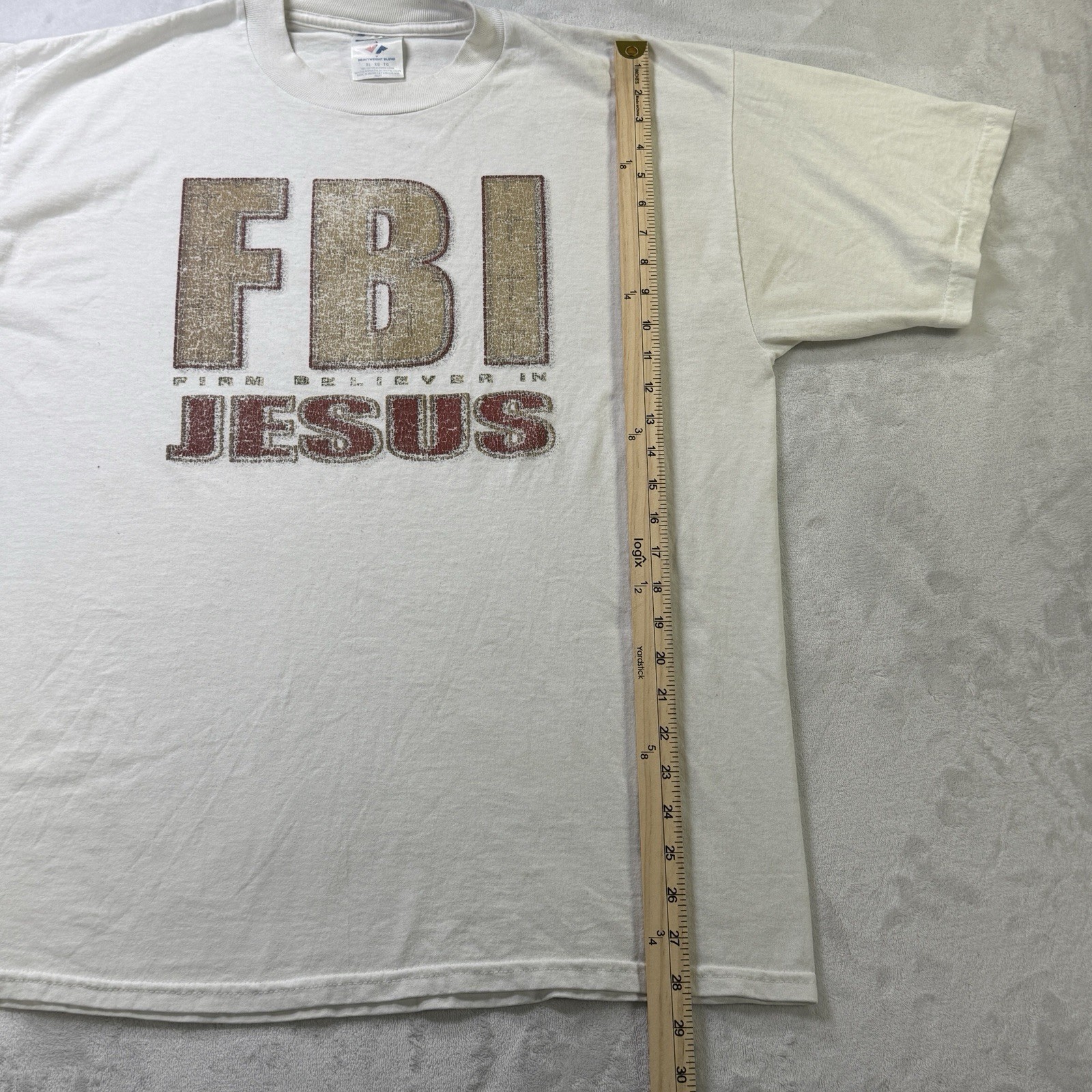 Vintage FBI Firm Believer In Jesus T Shirt XL Jerzees Religious Tee