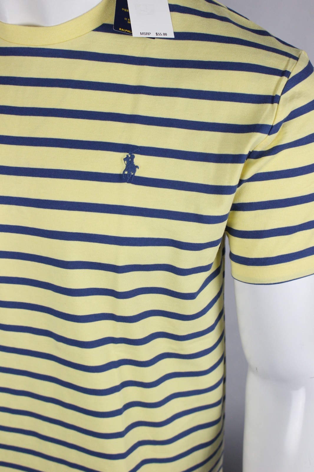 Polo Ralph Lauren Men’s Classic fit Striped Jersey T Shirt Short Sleeve Yellow
