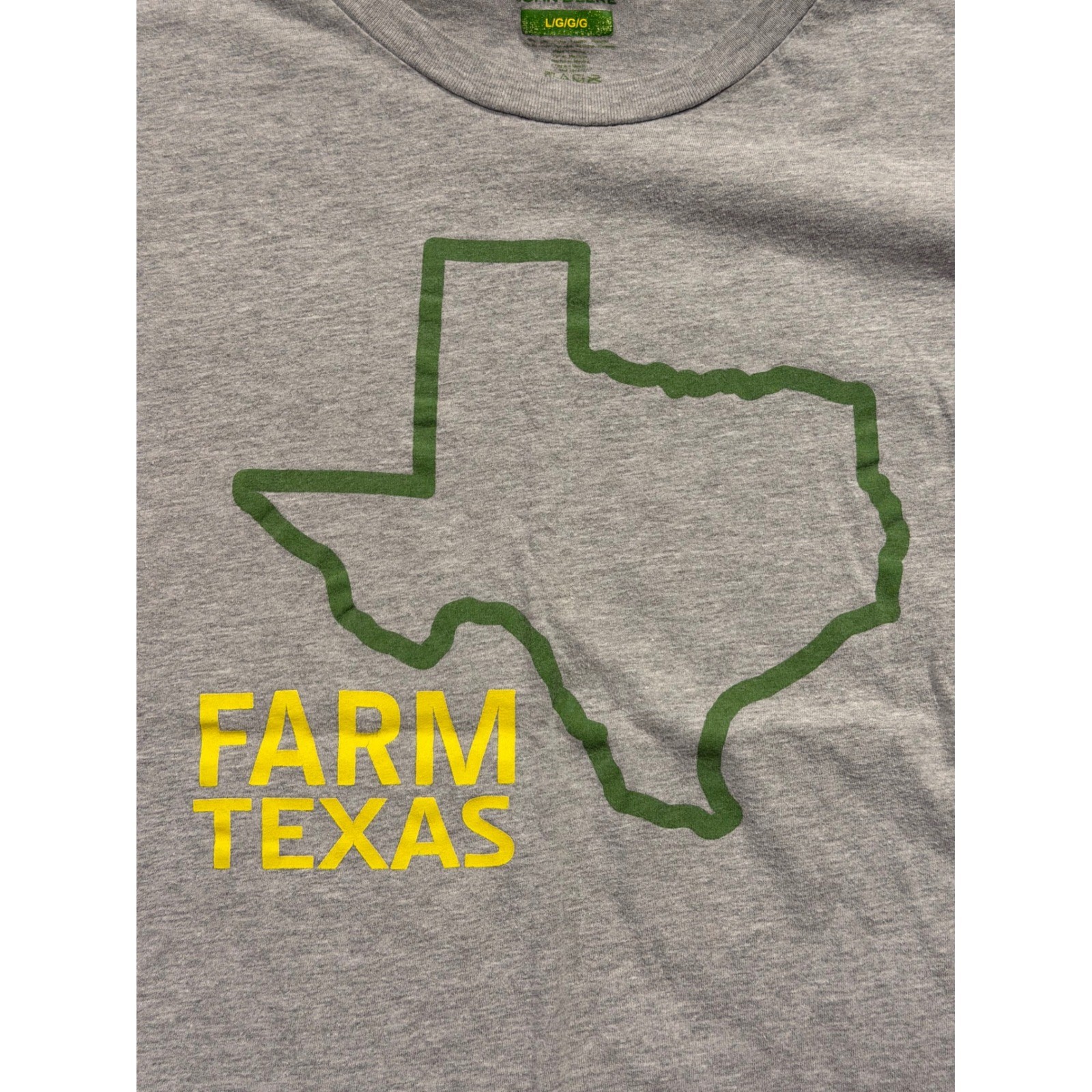 John Deere T-Shirt Mens L Gray Farm Texas Graphic Short Sleeve Crew Neck Cotton