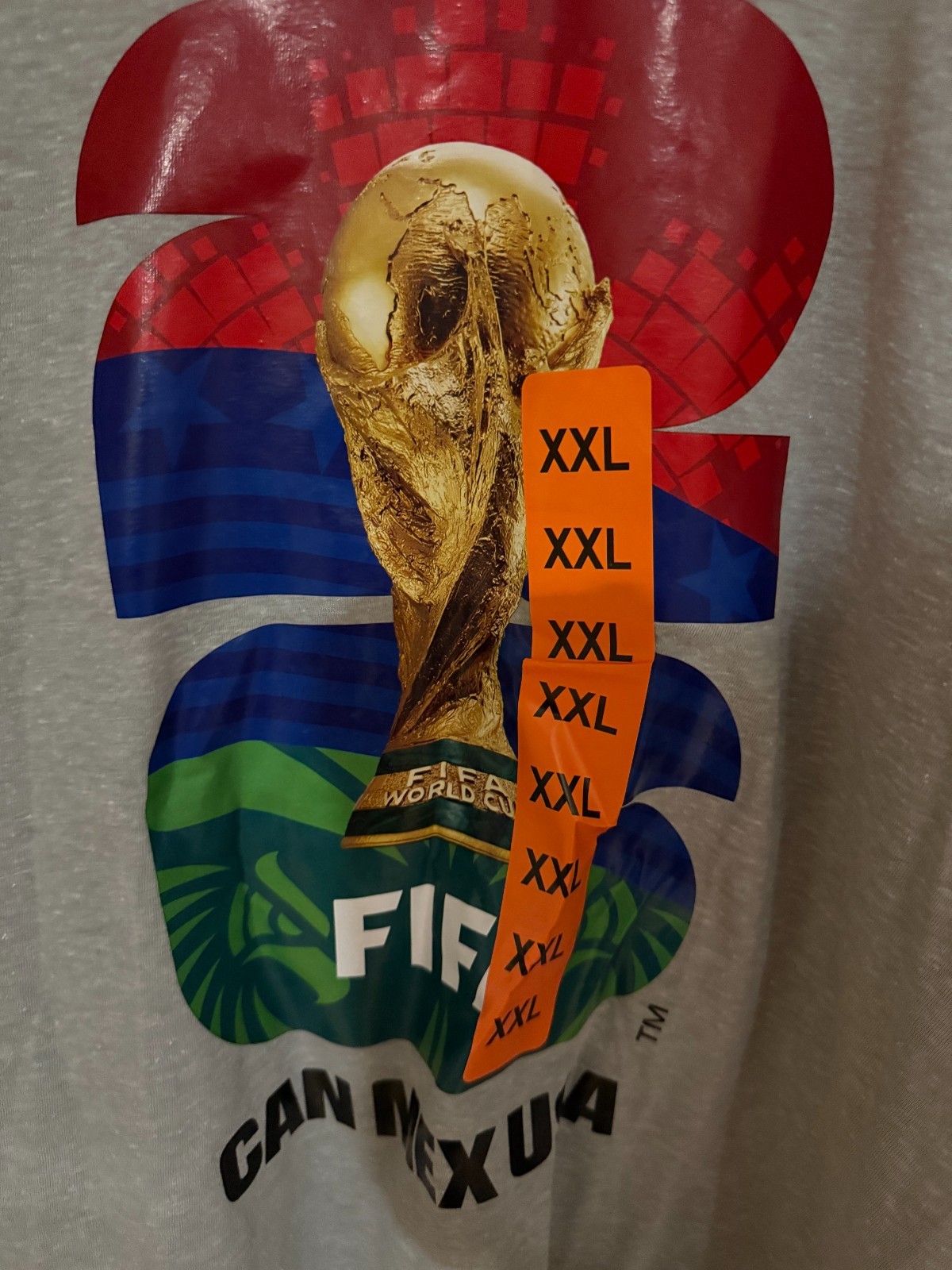 FIFA Official Licensed World Cup T Shirt XXL Gray BRAND NEW WITH TAGS!!!!!