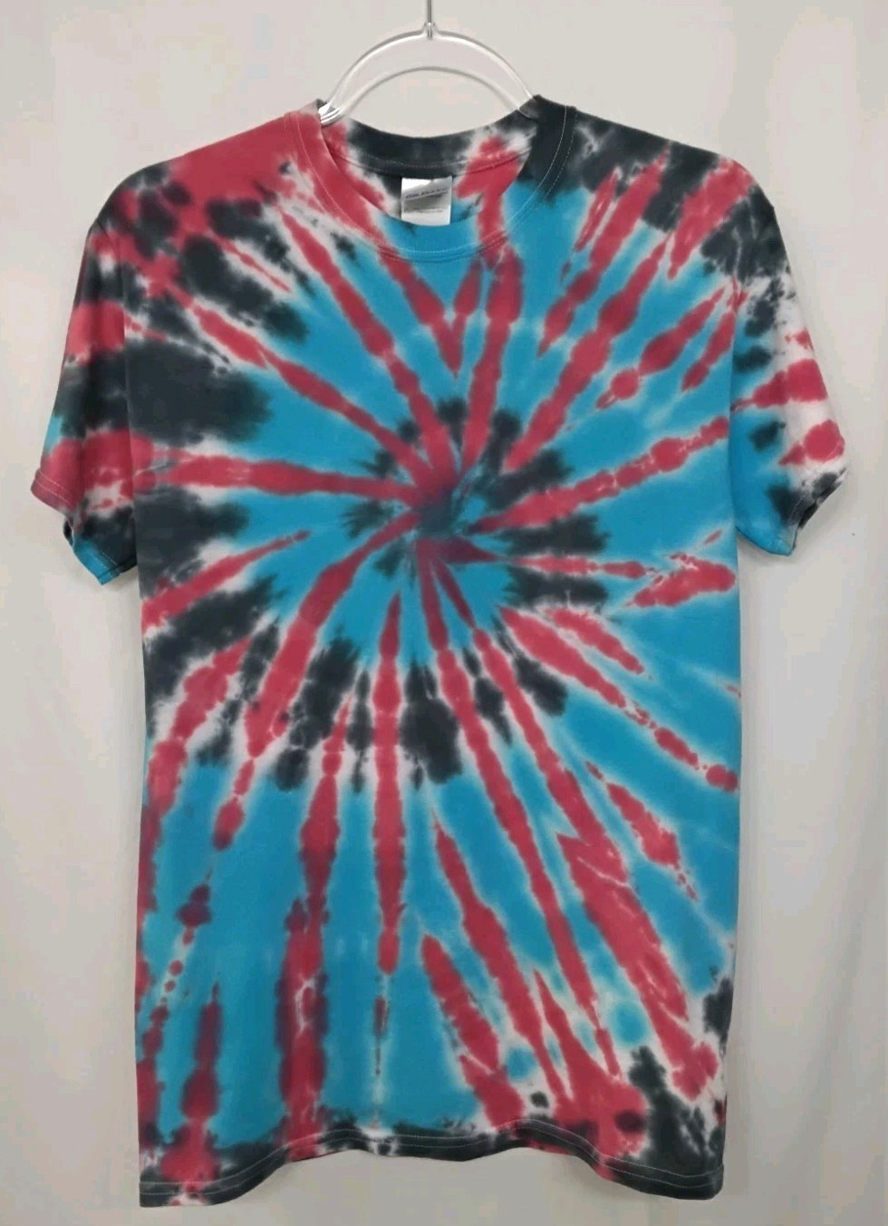 New Tie Dye Men’s T-Shirt Red Blue Adult Small Multicolor Summer Spider