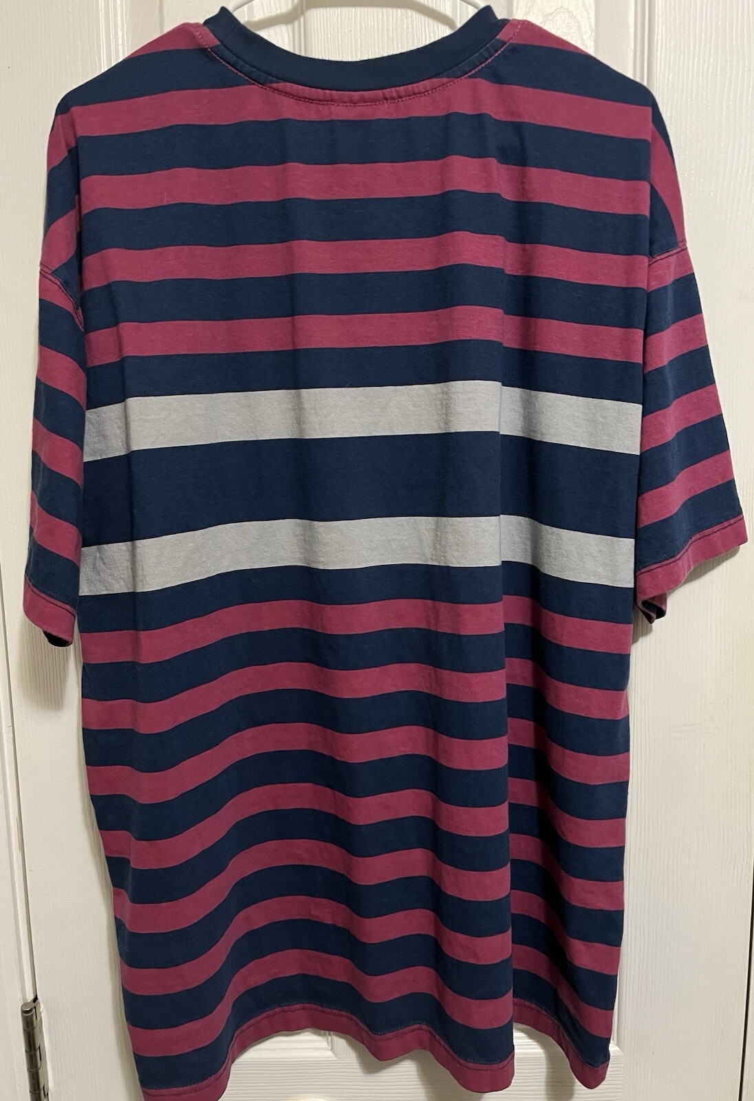 Urban Outfitters Multi-colored Striped Tee, Size XL Purple, Blue & Gray