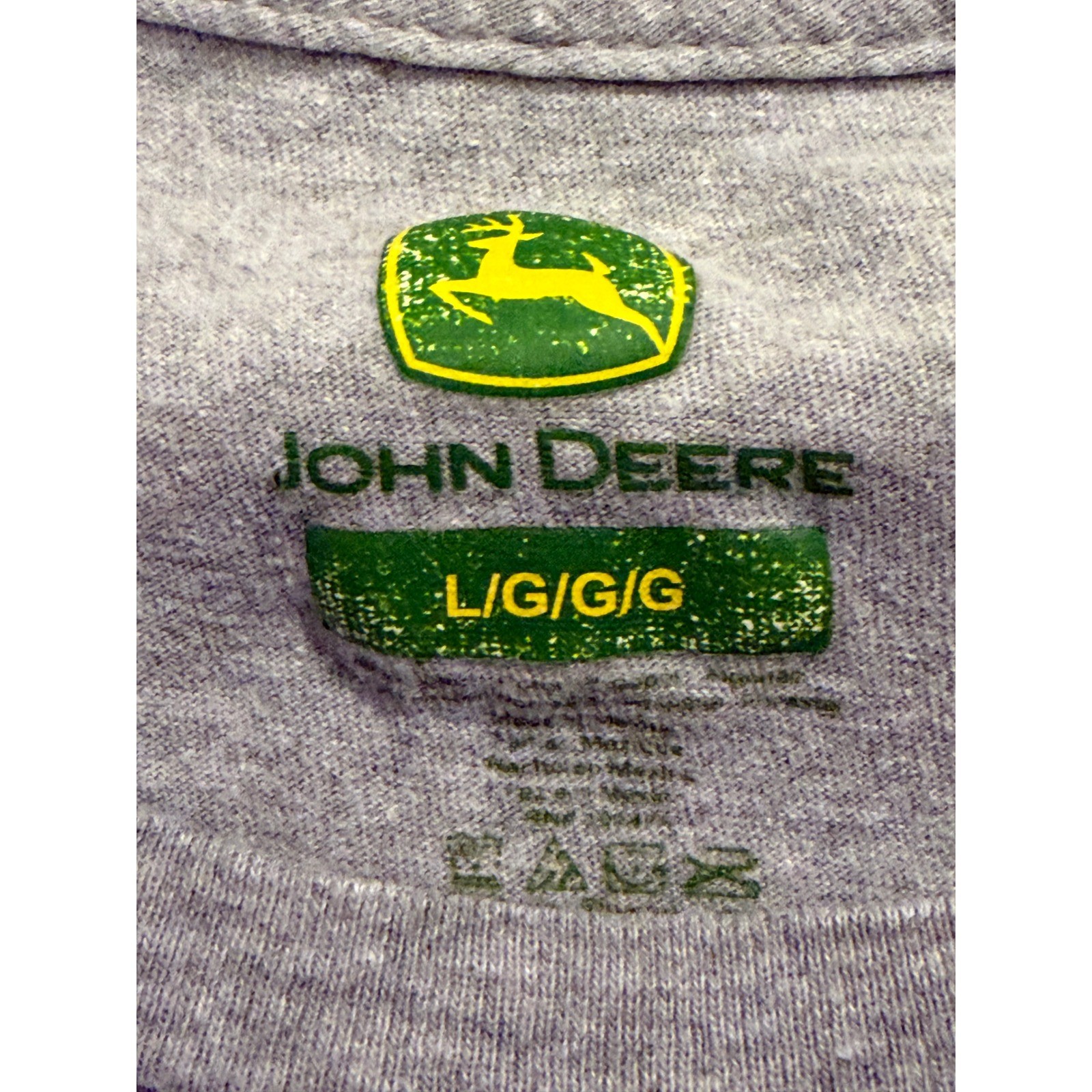 John Deere T-Shirt Mens L Gray Farm Texas Graphic Short Sleeve Crew Neck Cotton