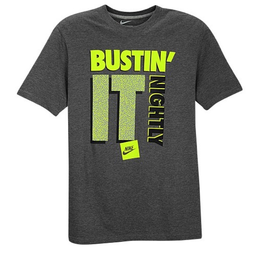 Nike “Bustin’ It Nightly” T-Shirt Charcoal Men’s Small Medium Large XL 2XL 3XL