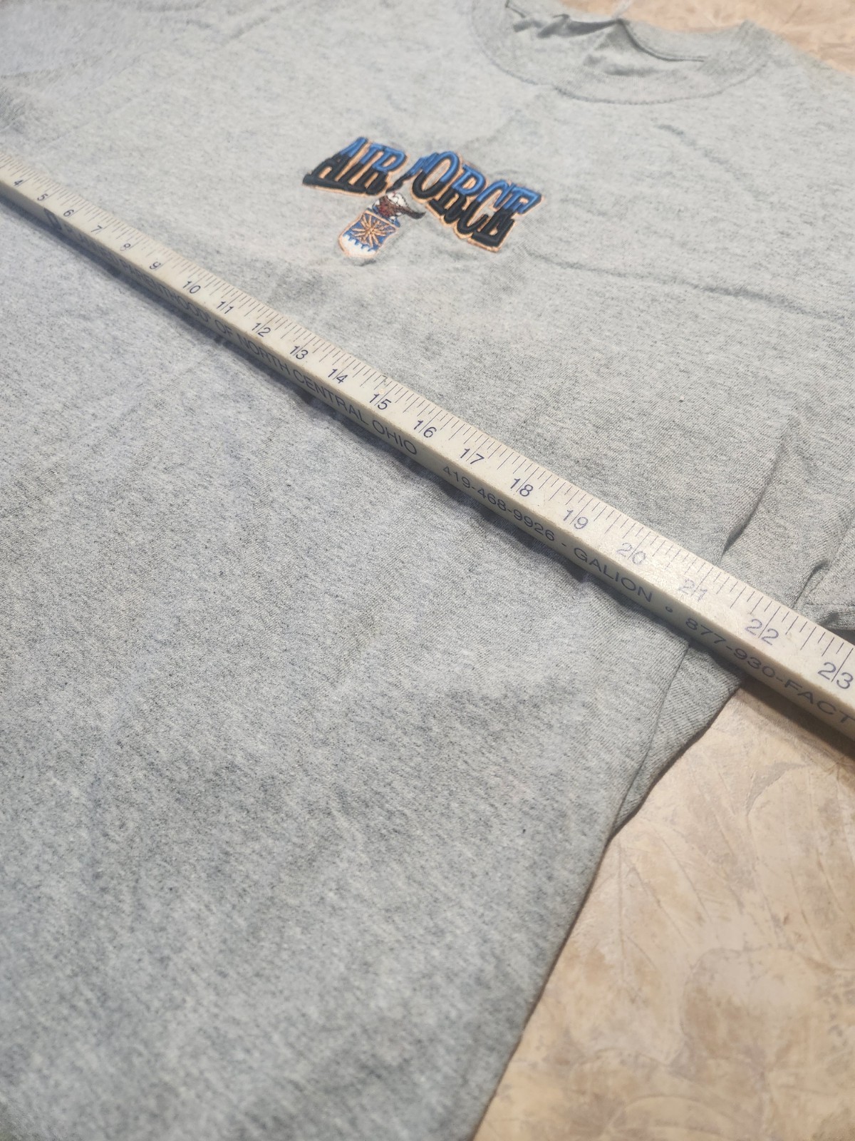 Embroirdered Air Force Grey Tshirt Size Unknown