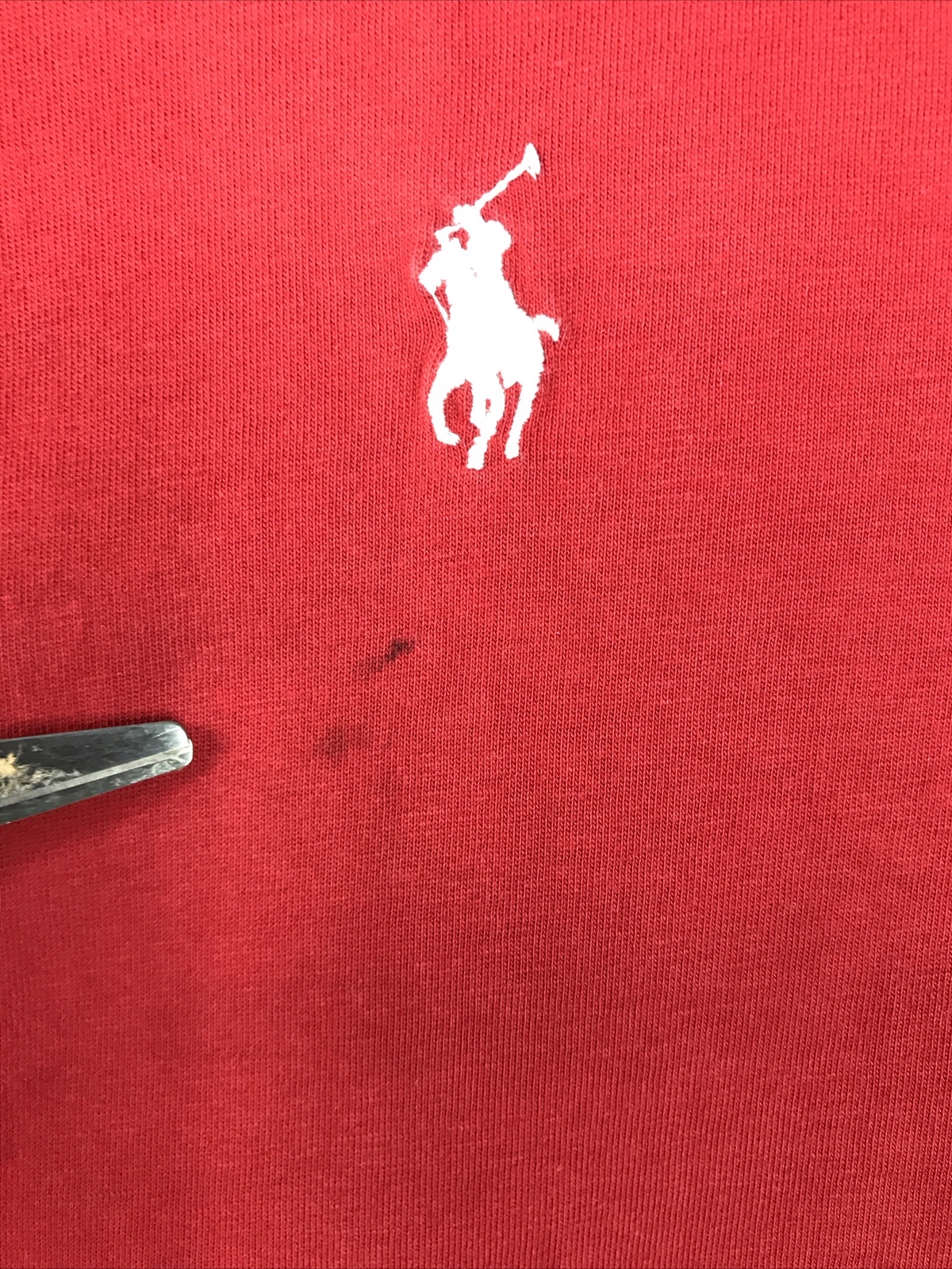 Polo Mens Graphic T-Shirt Red Big Logo Sz XXL Casual Pullover W/Stains See Pics