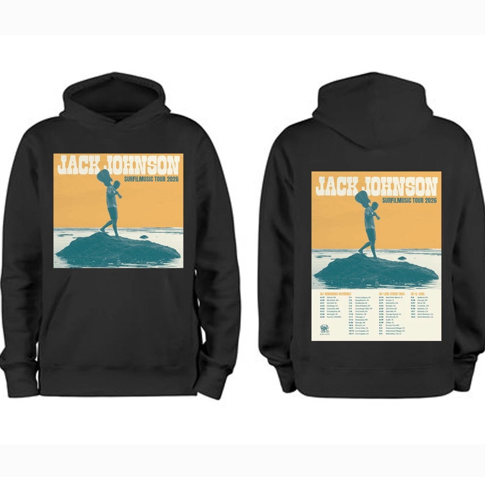 JACK JOHNSON’s SURFILMUSIC SUMMER 2026 TOUR T-Shirt Or Hoodie