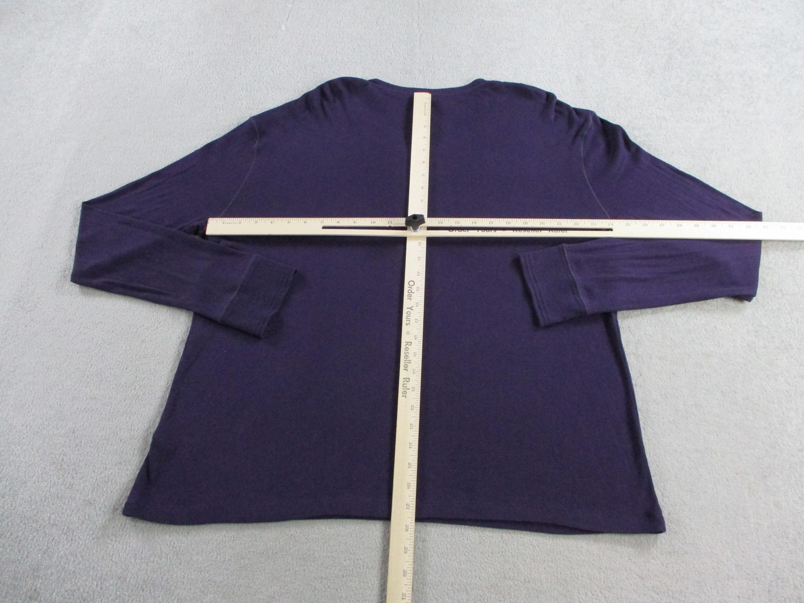 Ralph Lauren Shirt Mens XL Purple Black Label Ribbed Knit Henley Long Sleeve