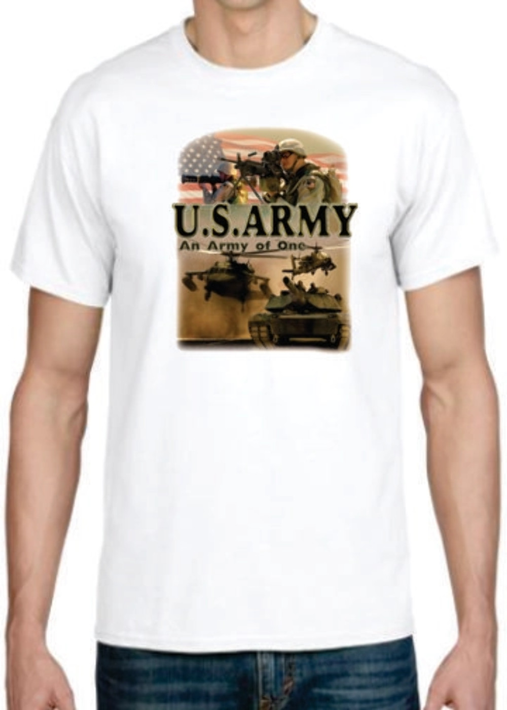 Adult DryBlend® T-Shirt – ( US ARMY – AMERICAN PRIDE / MILITARY )