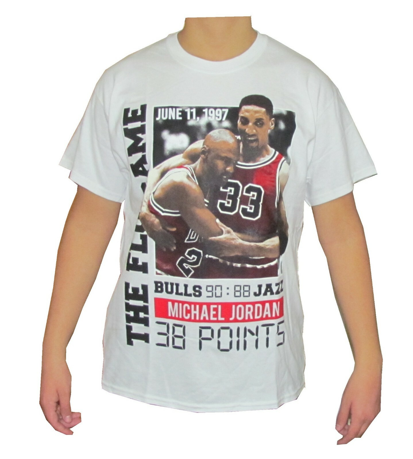 MEN’S PRINTED T-SHIRT he Flu Game, Flashback Friday Michael Scottie Pippen